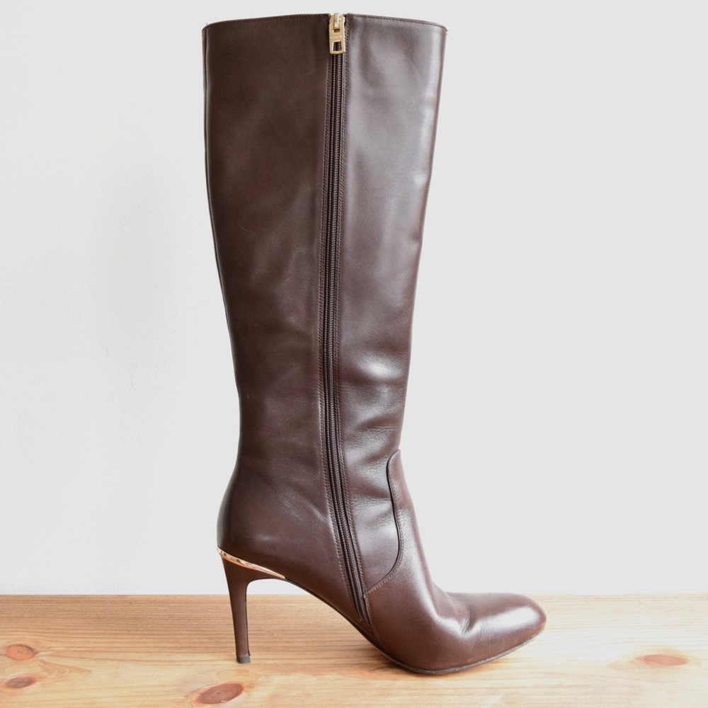 Coach Roma Calf Heeled Leather Boots Bootie